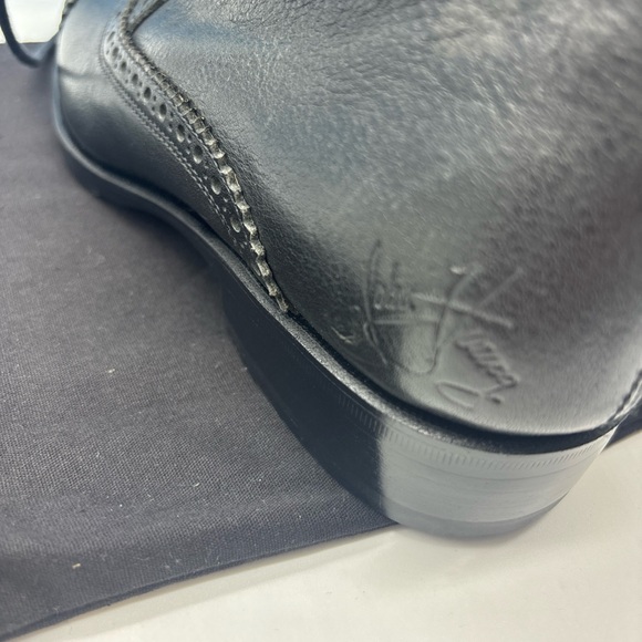 John Fluevog Hartford Flat Brogue Dress Boots, Unisex M4/W6, Black - Picture 6 of 9